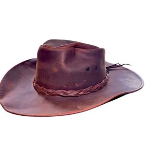 LEATHER WESTERN HAT